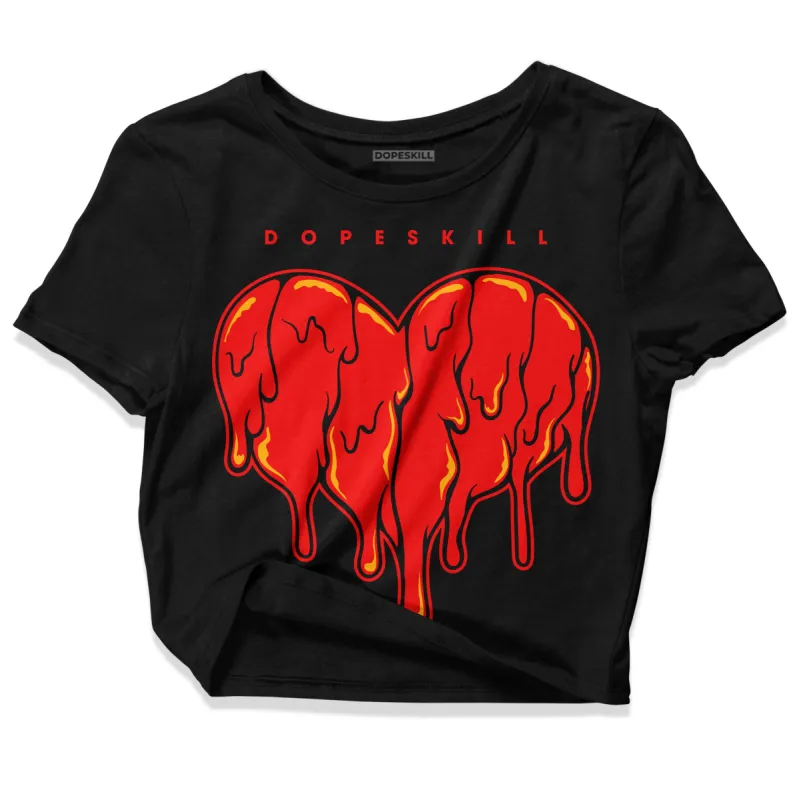 Red Collection DopeSkill Women's Crop Top Slime Drip Heart Graphic sold by DopeSkill
