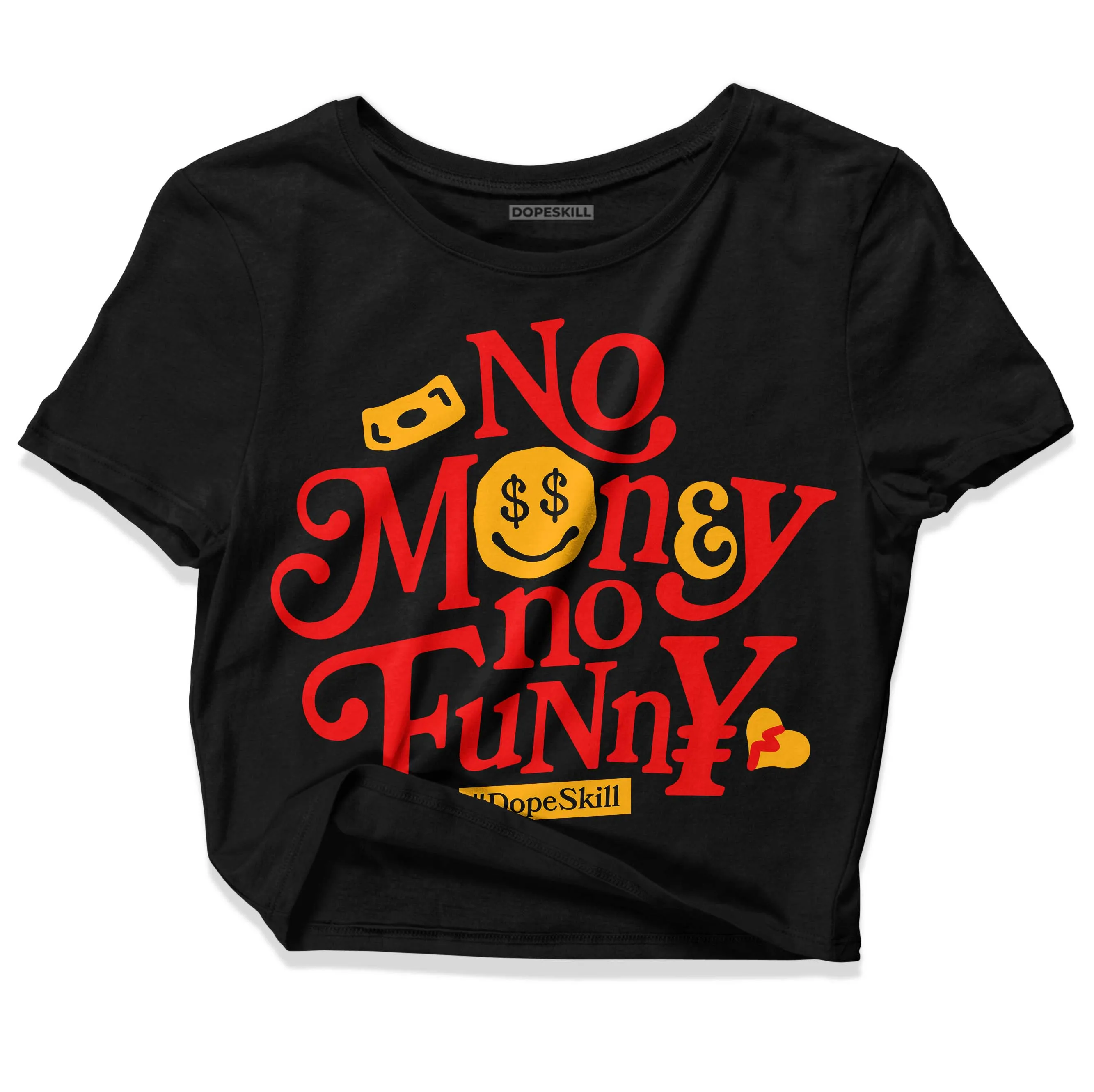 Red Collection DopeSkill Women's Crop Top No Money No Funny Graphic sold by DopeSkill