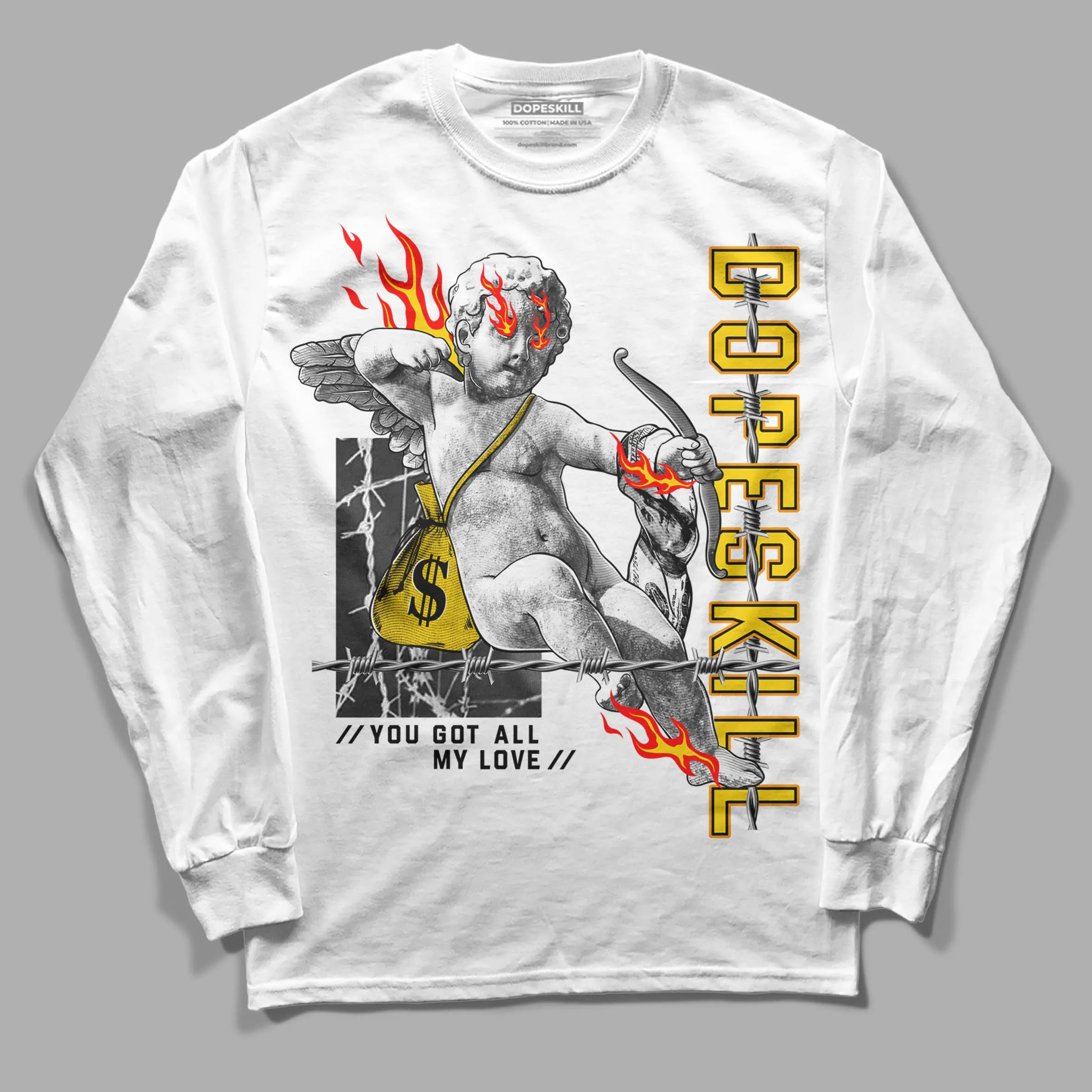 Yellow Ochre 6s DopeSkill Long Sleeve T-Shirt You Got All My Love Graphic sold by DopeSkill product image thumbnail 2