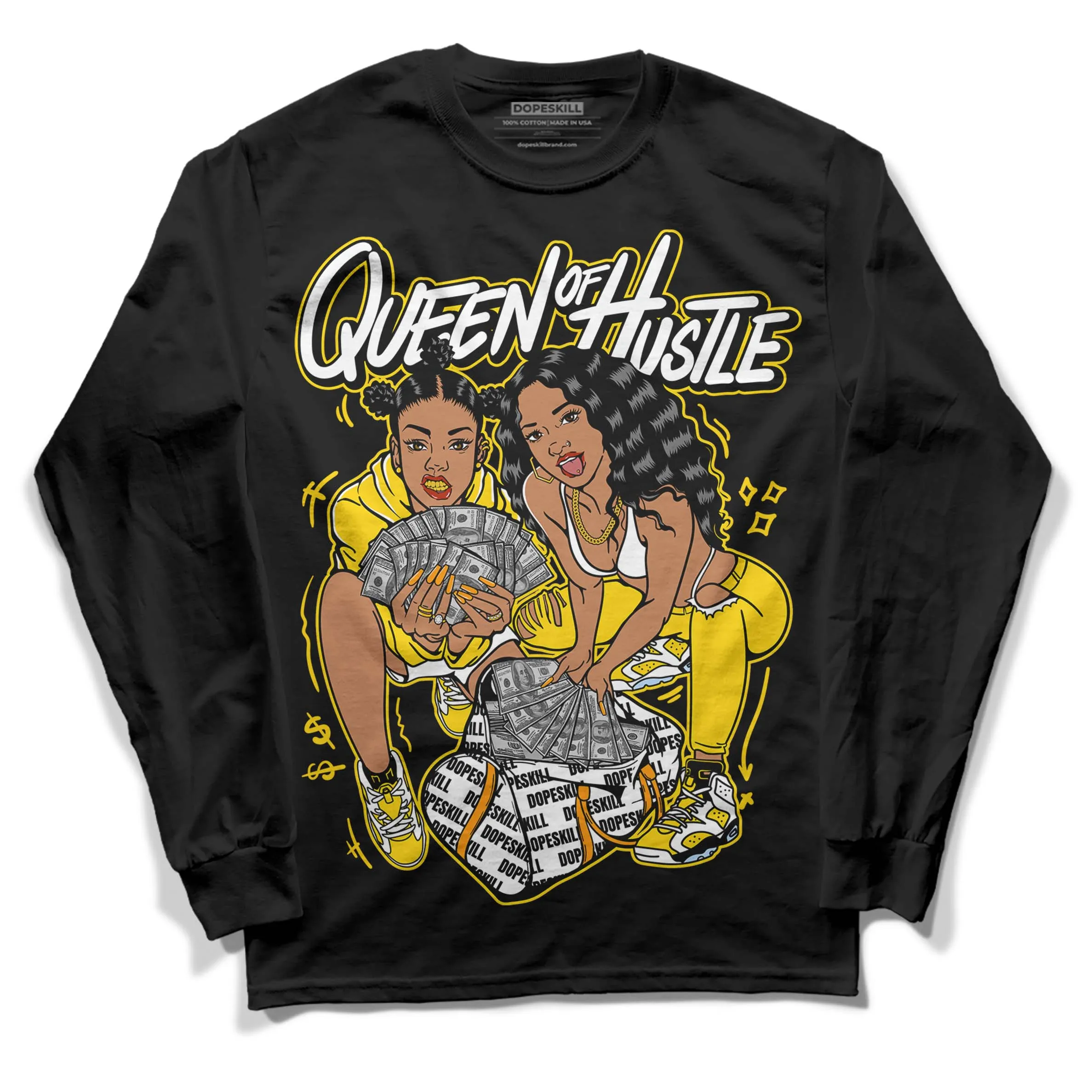 Yellow Ochre 6s DopeSkill Long Sleeve T-Shirt Queen Of Hustle Graphic sold by DopeSkill