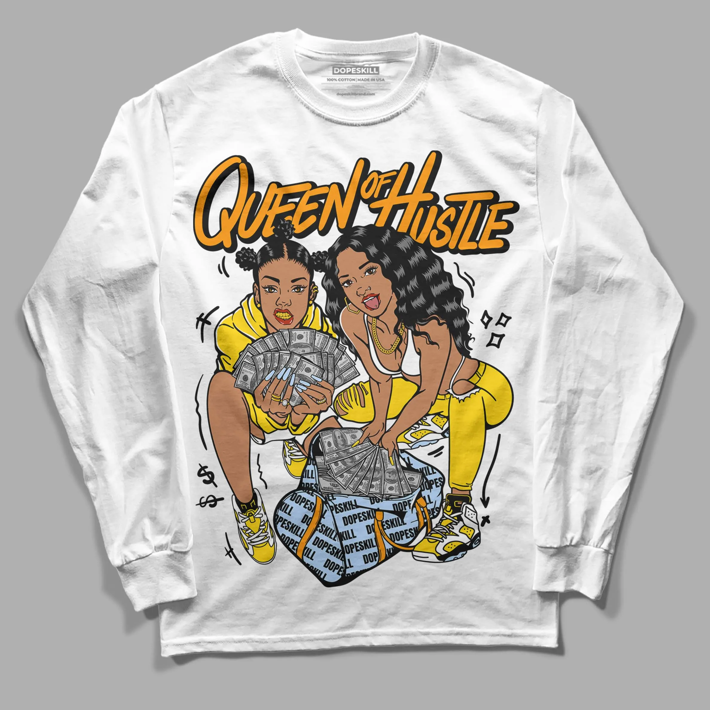 Yellow Ochre 6s DopeSkill Long Sleeve T-Shirt Queen Of Hustle Graphic sold by DopeSkill product image thumbnail 2