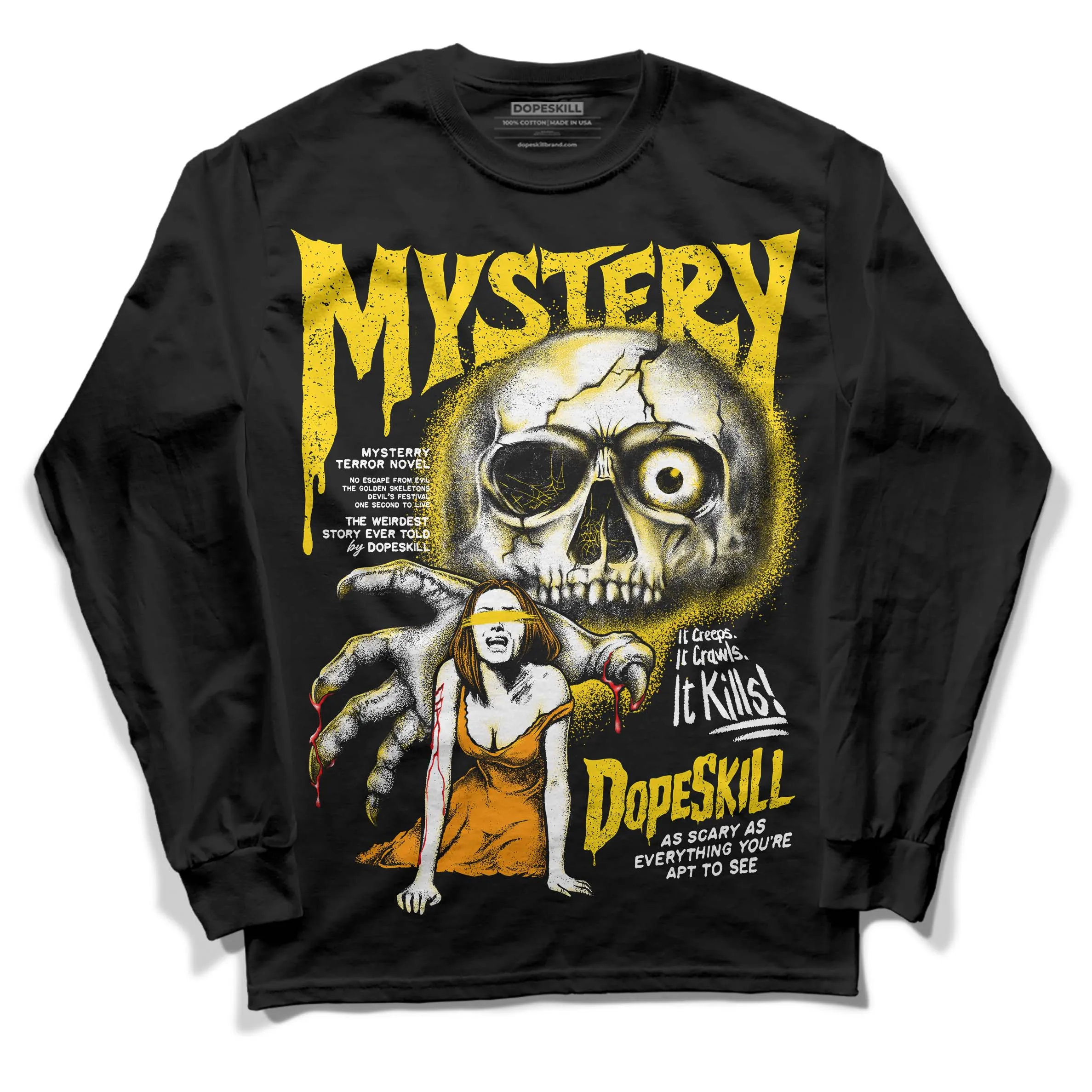 Yellow Ochre 6s DopeSkill Long Sleeve T-Shirt Mystery Ghostly Grasp Graphic sold by DopeSkill