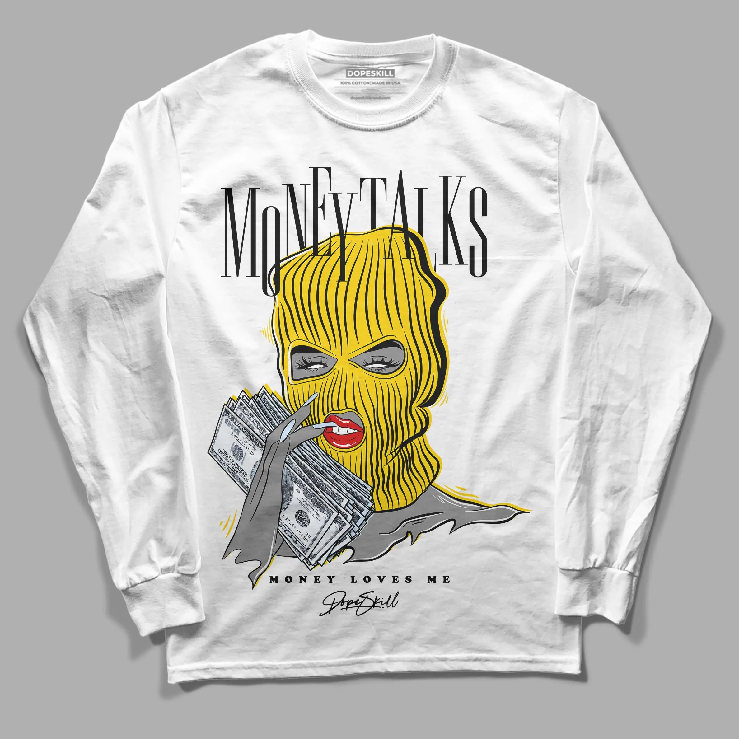 Yellow Ochre 6s DopeSkill Long Sleeve T-Shirt Money Talks Graphic sold by DopeSkill product image thumbnail 2