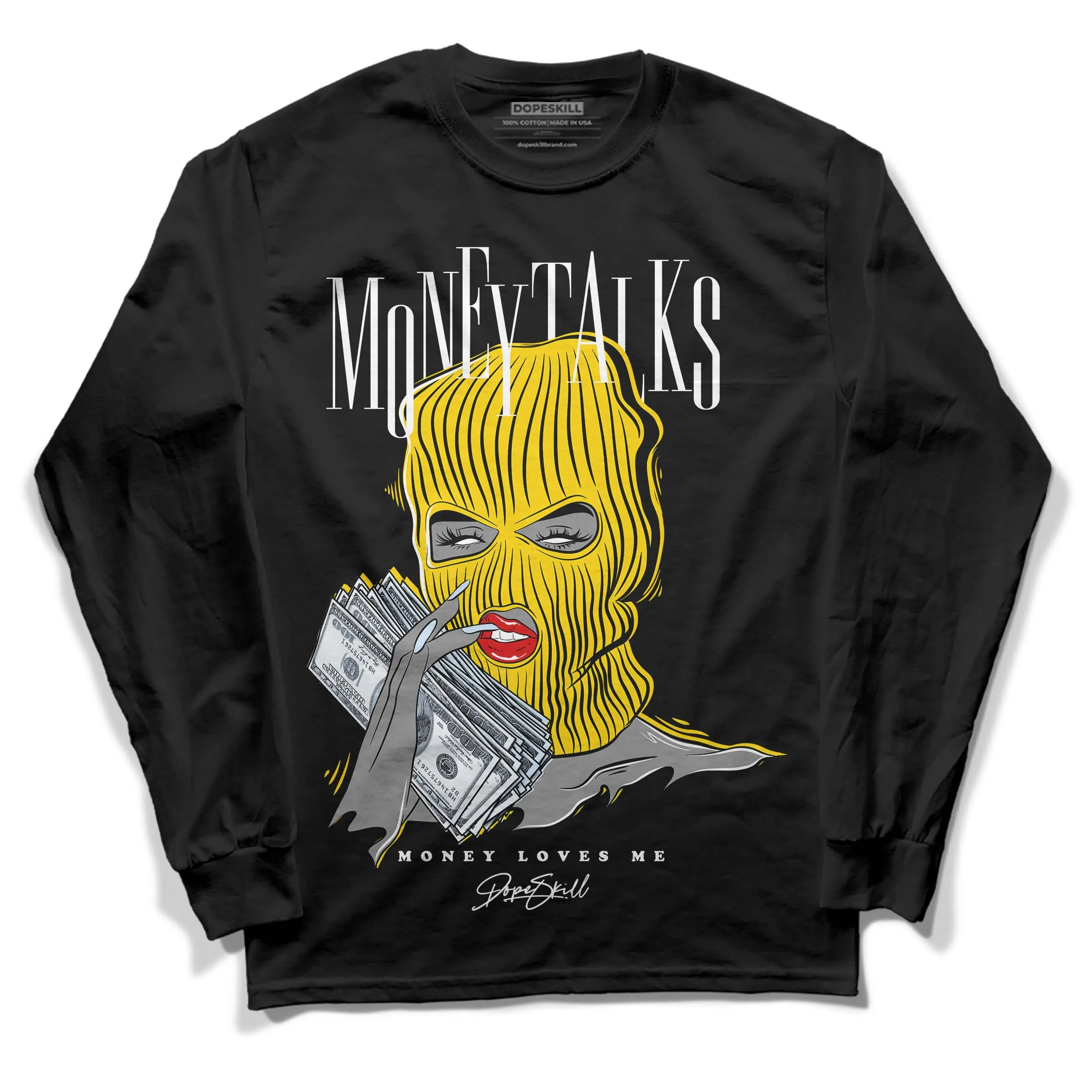 Yellow Ochre 6s DopeSkill Long Sleeve T-Shirt Money Talks Graphic sold by DopeSkill