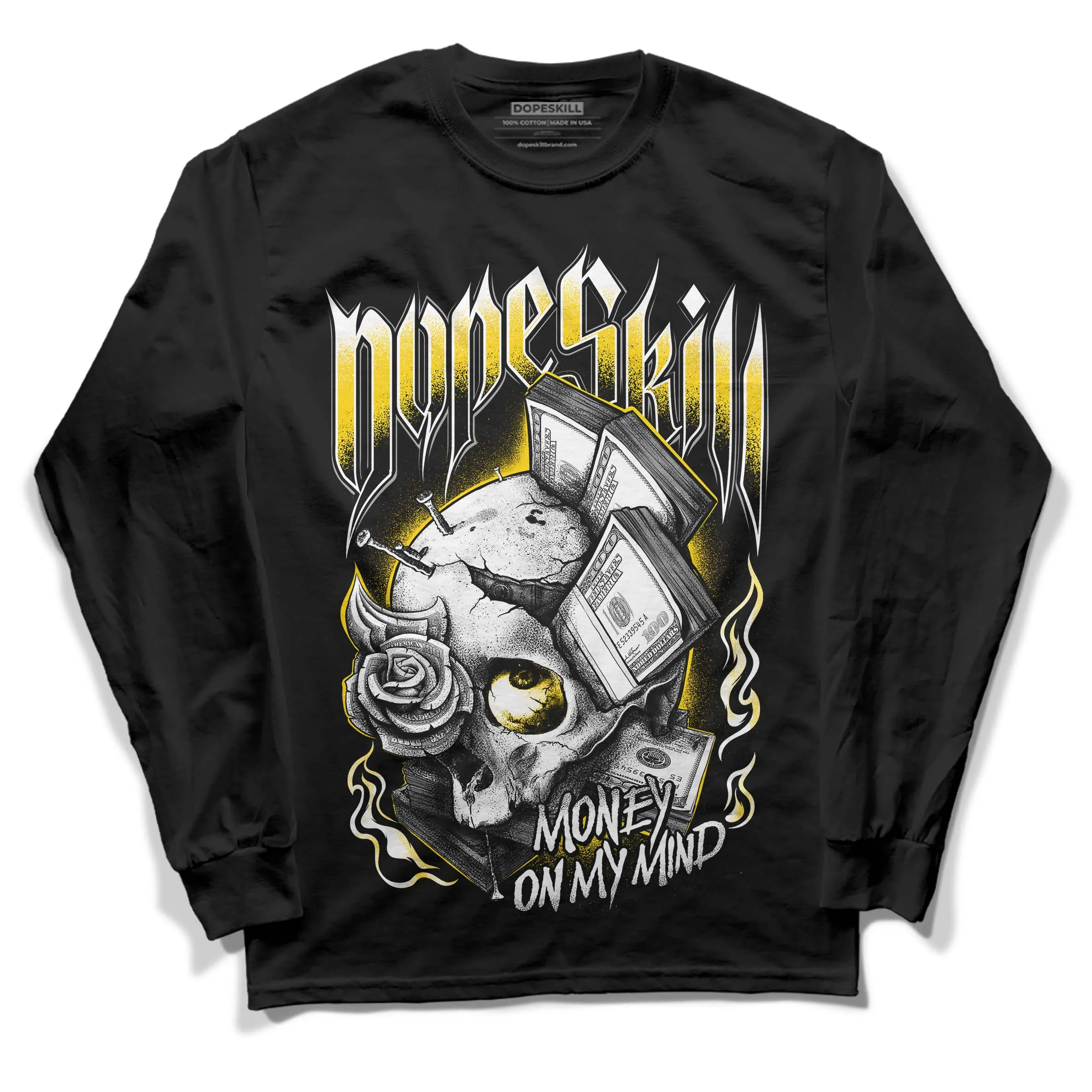 Yellow Ochre 6s DopeSkill Long Sleeve T-Shirt Money On My Mind Graphic sold by DopeSkill