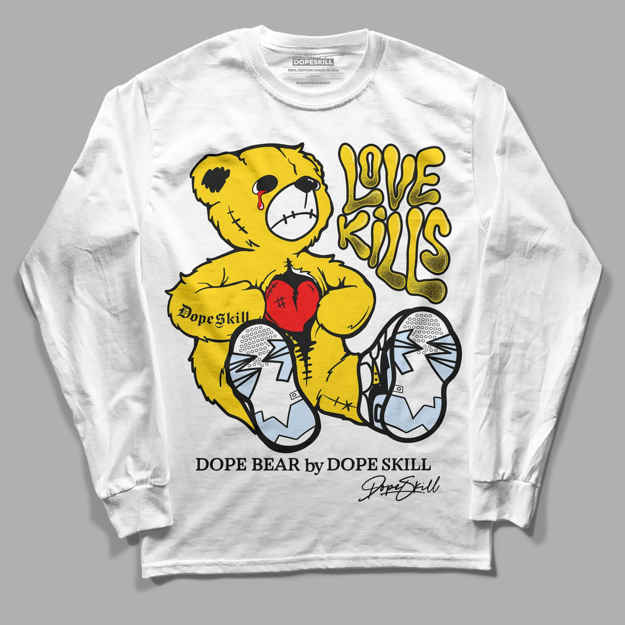 Yellow Ochre 6s DopeSkill Long Sleeve T-Shirt Love Kills Graphic sold by DopeSkill product image thumbnail 2