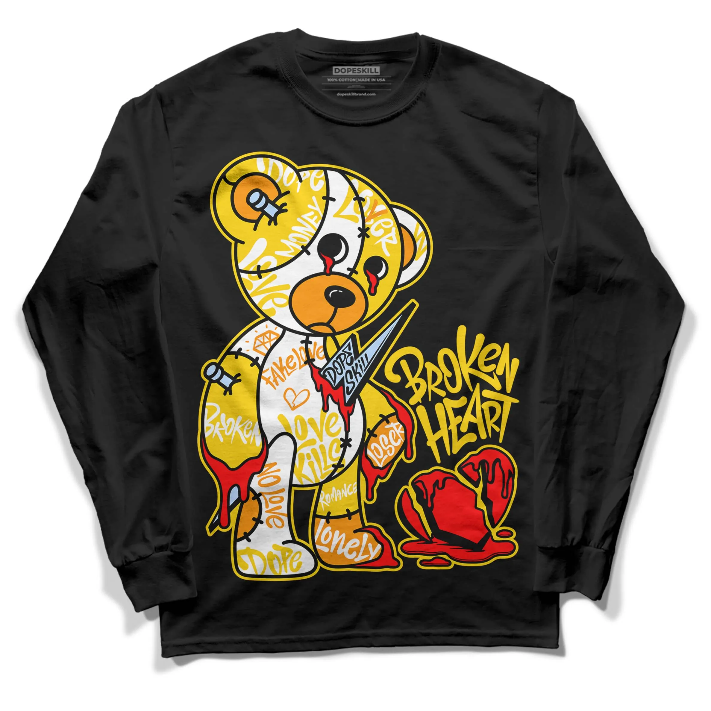 Yellow Ochre 6s DopeSkill Long Sleeve T-Shirt Broken Heart Graphic sold by DopeSkill