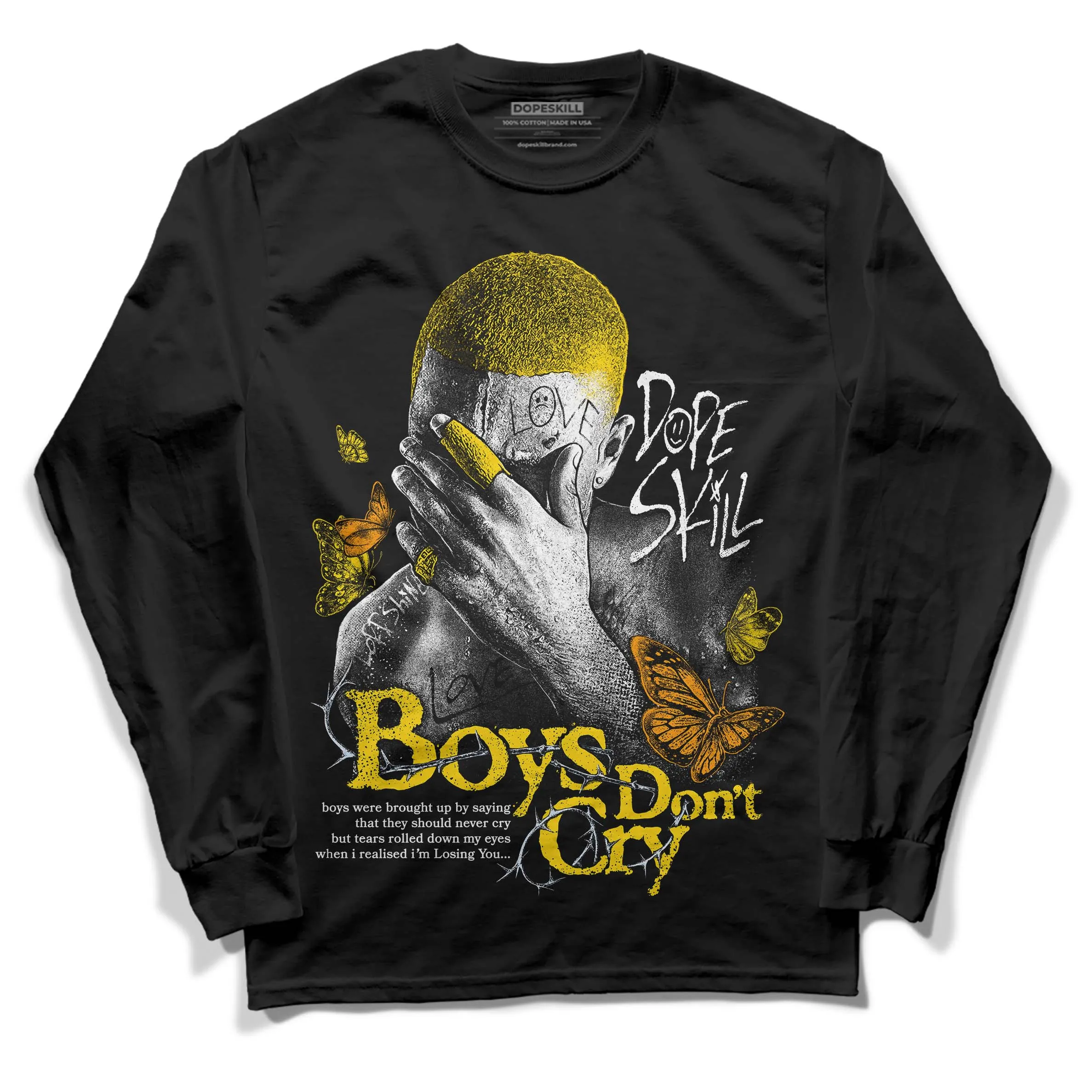 Yellow Ochre 6s DopeSkill Long Sleeve T-Shirt Boys Don't Cry Graphic sold by DopeSkill
