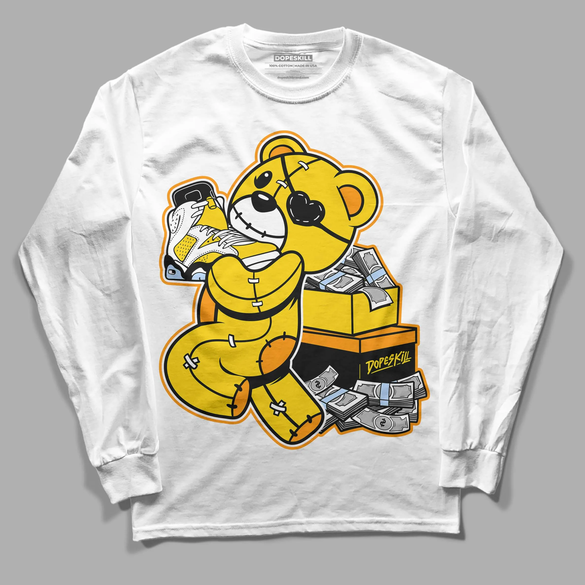 Yellow Ochre 6s DopeSkill Long Sleeve T-Shirt Bear Steals Sneaker Graphic sold by DopeSkill product image thumbnail 2