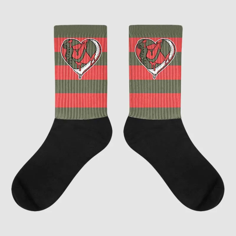 Dunk Mystic Red Cargo Khaki DopeSkill Sublimated Socks Horizontal Stripes Graphic sold by DopeSkill