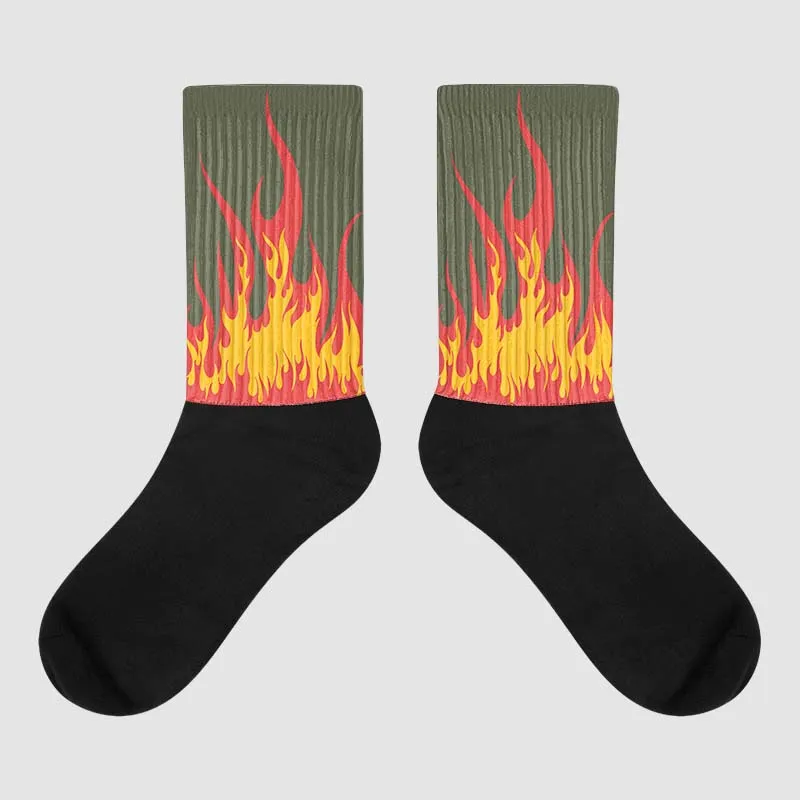 Dunk Mystic Red Cargo Khaki DopeSkill Sublimated Socks FIRE Graphic sold by DopeSkill