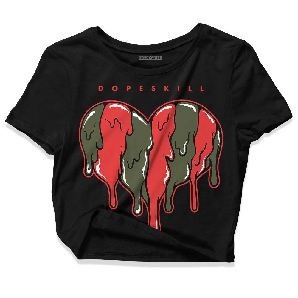 Dunk Mystic Red Cargo Khaki DopeSkill Women's Crop Top Slime Drip Heart Graphic sold by DopeSkill product image thumbnail 2