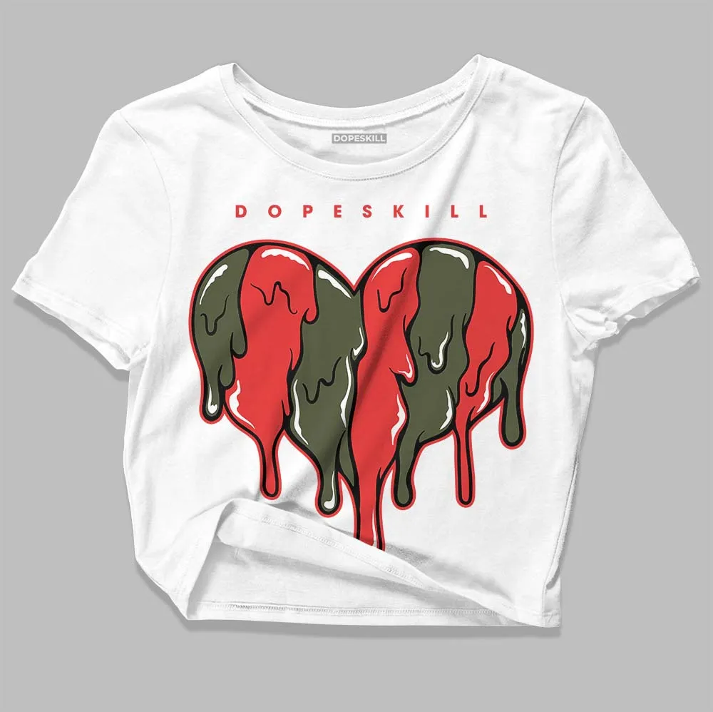 Dunk Mystic Red Cargo Khaki DopeSkill Women's Crop Top Slime Drip Heart Graphic sold by DopeSkill