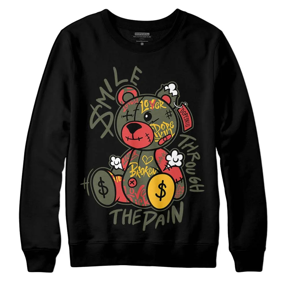Dunk Mystic Red Cargo Khaki DopeSkill Sweatshirt Smile Through The Pain Graphic sold by DopeSkill product image thumbnail 2