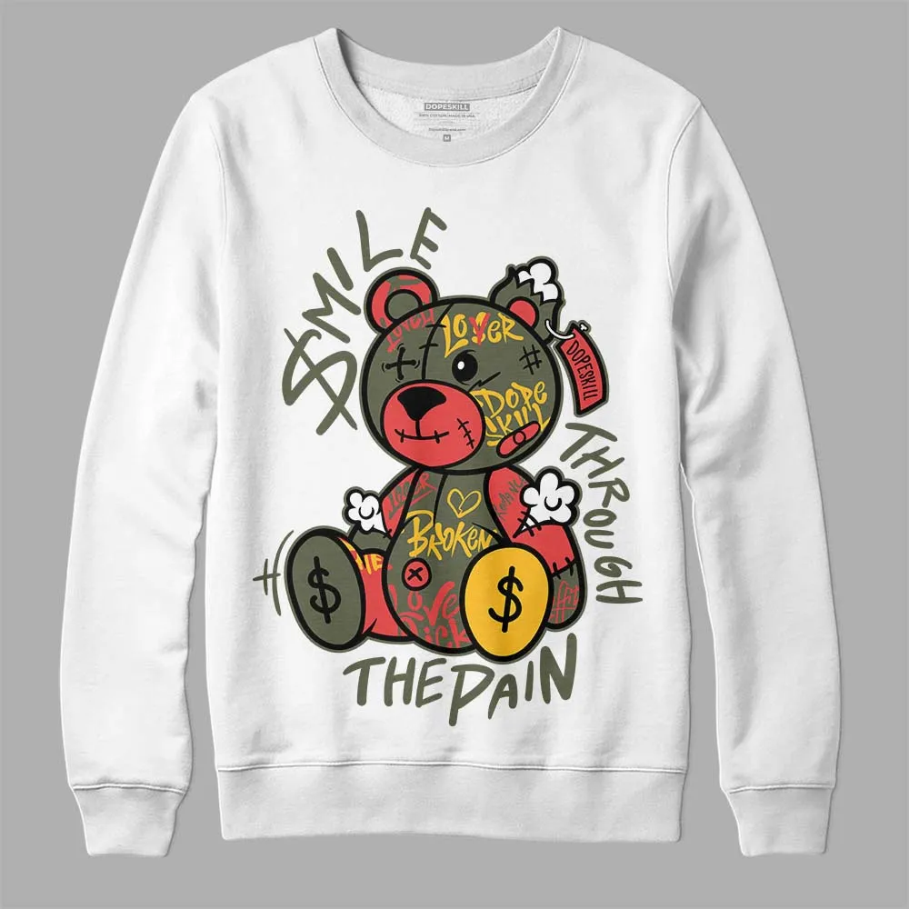 Dunk Mystic Red Cargo Khaki DopeSkill Sweatshirt Smile Through The Pain Graphic sold by DopeSkill