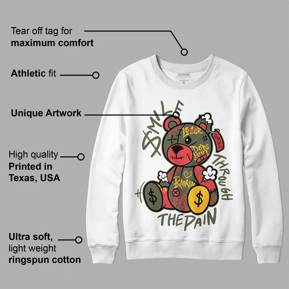 Dunk Mystic Red Cargo Khaki DopeSkill Sweatshirt Smile Through The Pain Graphic sold by DopeSkill product image thumbnail 3