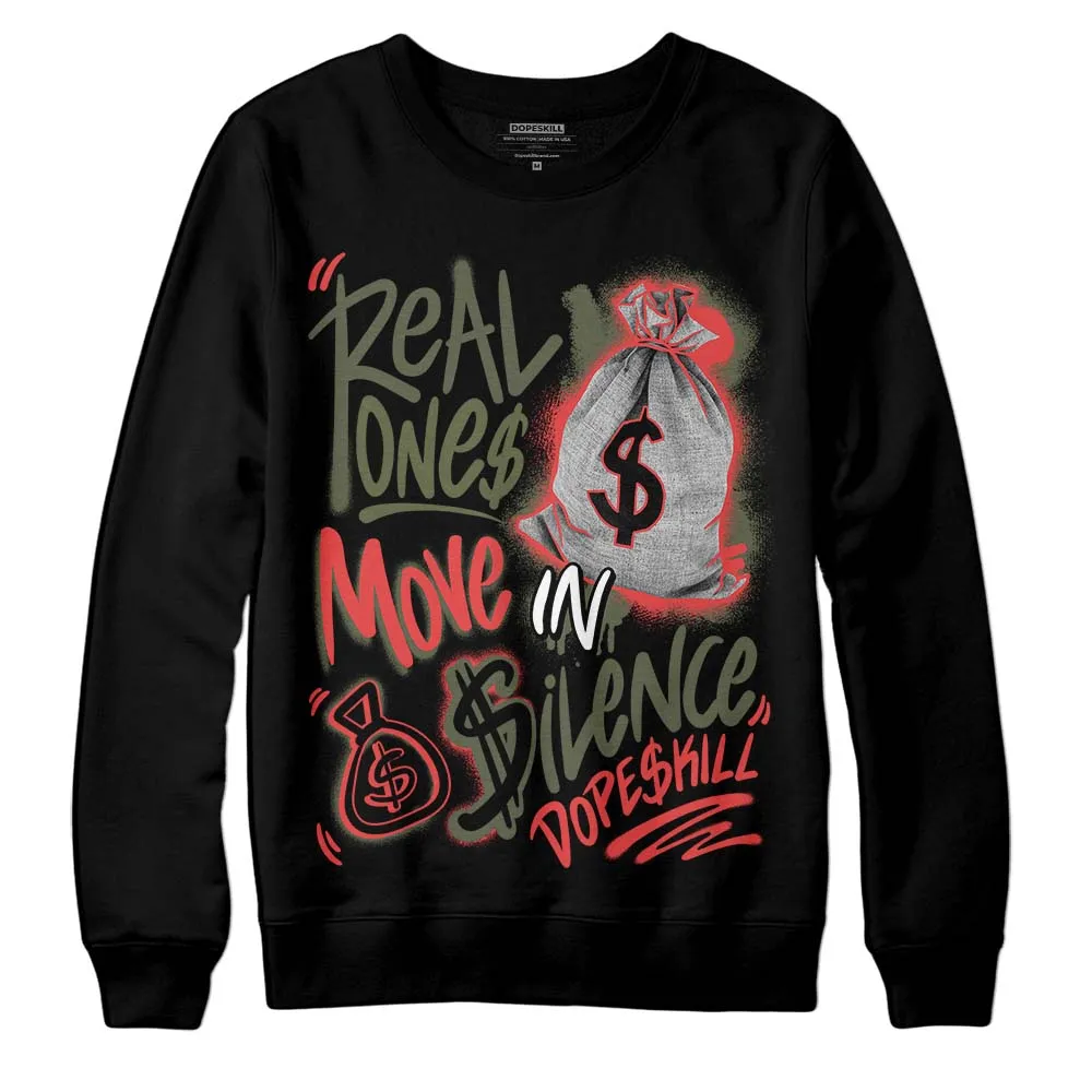 Dunk Mystic Red Cargo Khaki DopeSkill Sweatshirt Real Ones Move In Silence Graphic sold by DopeSkill product image thumbnail 2