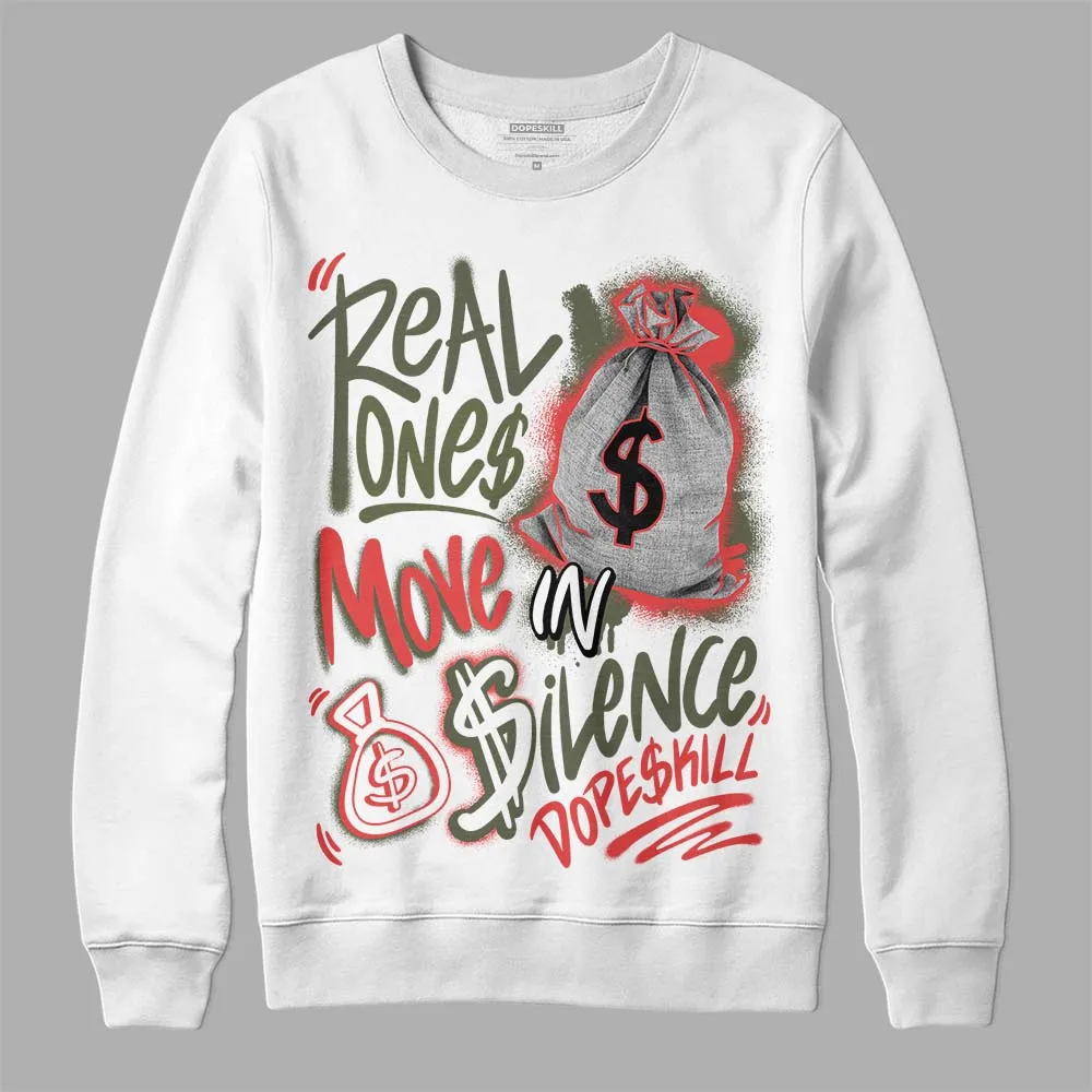 Dunk Mystic Red Cargo Khaki DopeSkill Sweatshirt Real Ones Move In Silence Graphic sold by DopeSkill