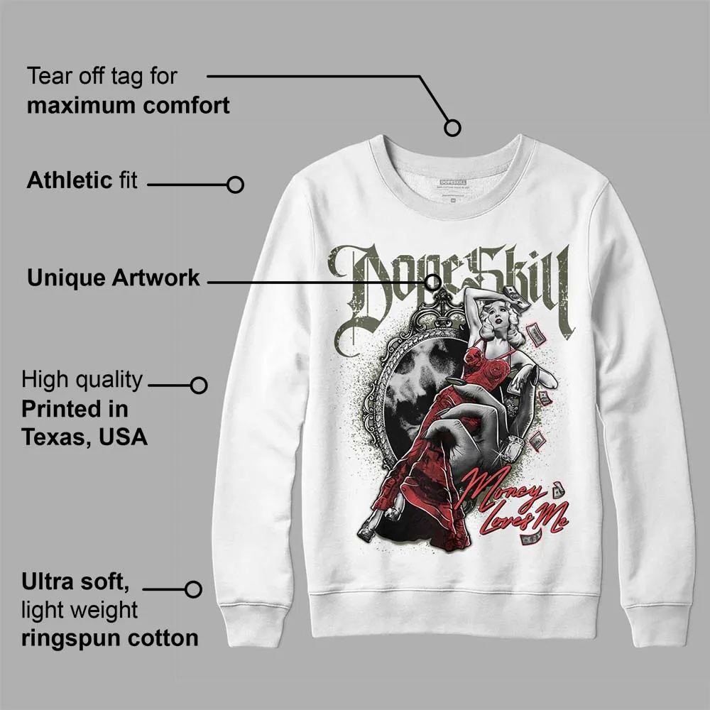 Dunk Mystic Red Cargo Khaki DopeSkill Sweatshirt Money Loves Me Graphic sold by DopeSkill product image thumbnail 3