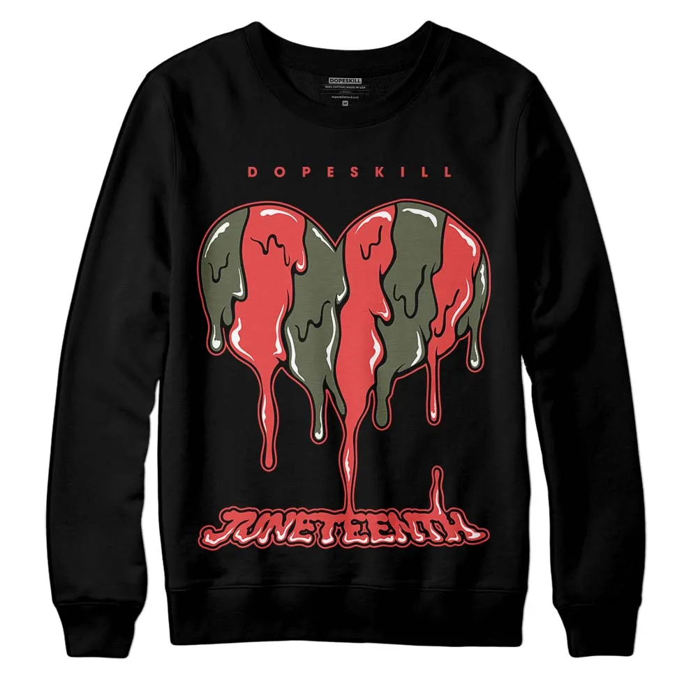 Dunk Mystic Red Cargo Khaki DopeSkill Sweatshirt Juneteenth Heart Graphic sold by DopeSkill product image thumbnail 2