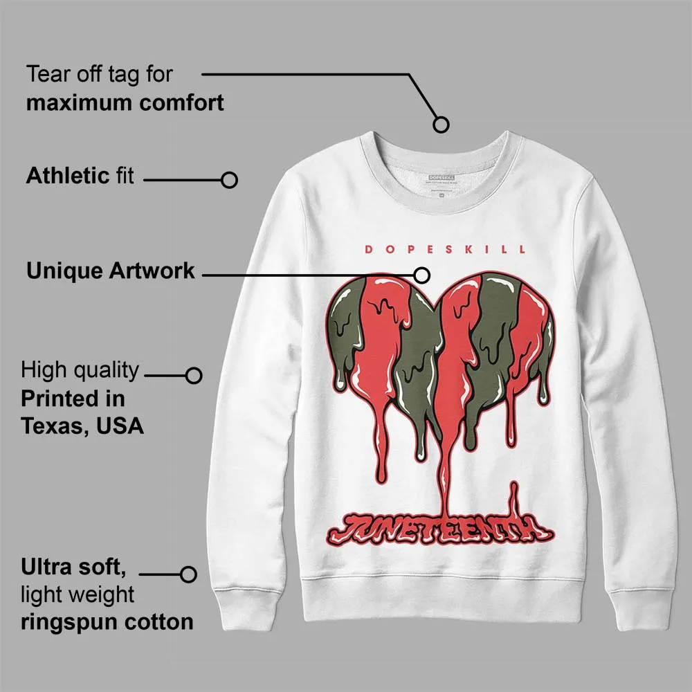 Dunk Mystic Red Cargo Khaki DopeSkill Sweatshirt Juneteenth Heart Graphic sold by DopeSkill product image thumbnail 3
