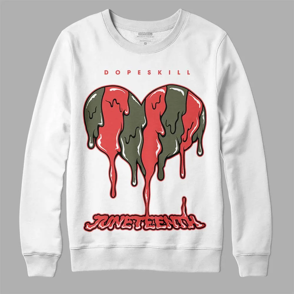 Dunk Mystic Red Cargo Khaki DopeSkill Sweatshirt Juneteenth Heart Graphic sold by DopeSkill