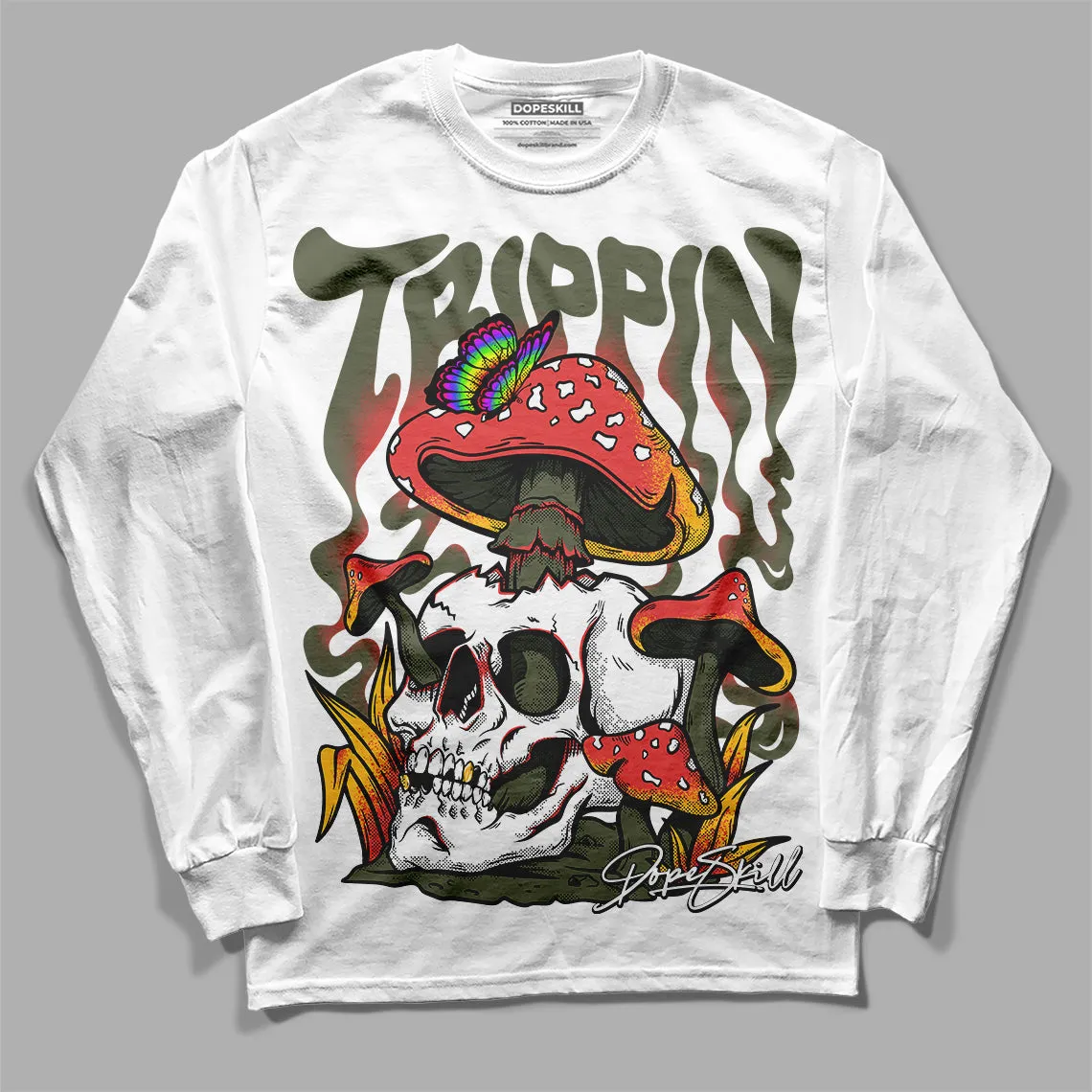 Dunk Mystic Red Cargo Khaki DopeSkill Long Sleeve T-Shirt Trippin Graphic sold by DopeSkill