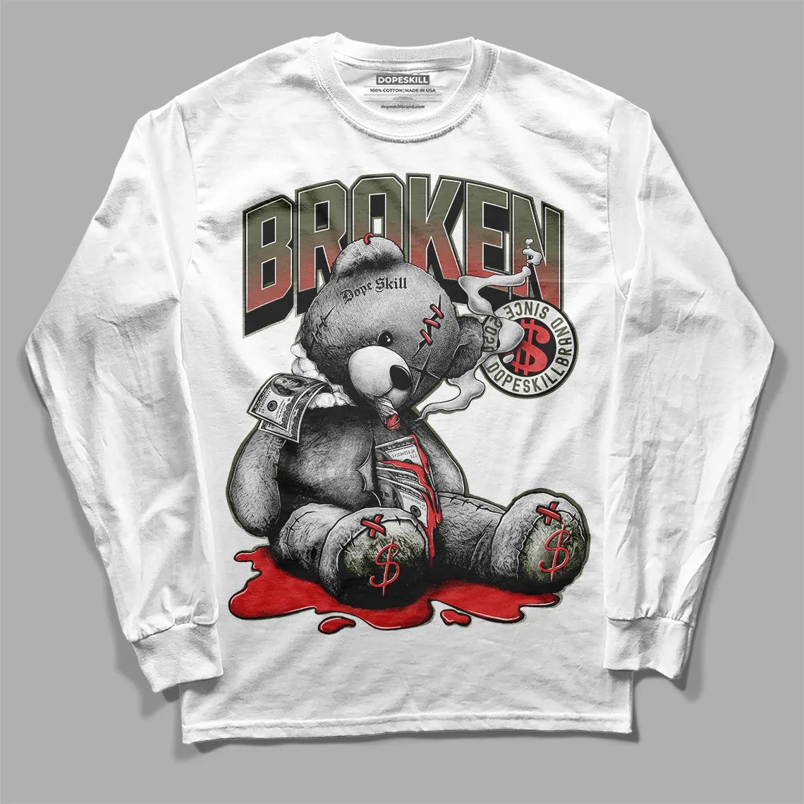 Dunk Mystic Red Cargo Khaki DopeSkill Long Sleeve T-Shirt Sick Bear Graphic sold by DopeSkill