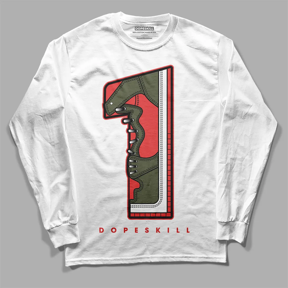 Dunk Mystic Red Cargo Khaki DopeSkill Long Sleeve T-Shirt No.1 Graphic sold by DopeSkill
