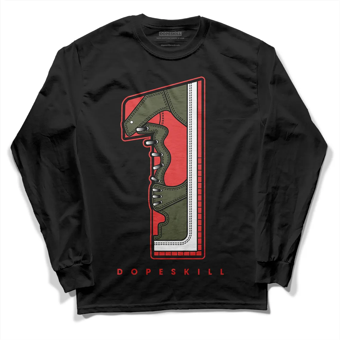 Dunk Mystic Red Cargo Khaki DopeSkill Long Sleeve T-Shirt No.1 Graphic sold by DopeSkill product image thumbnail 2