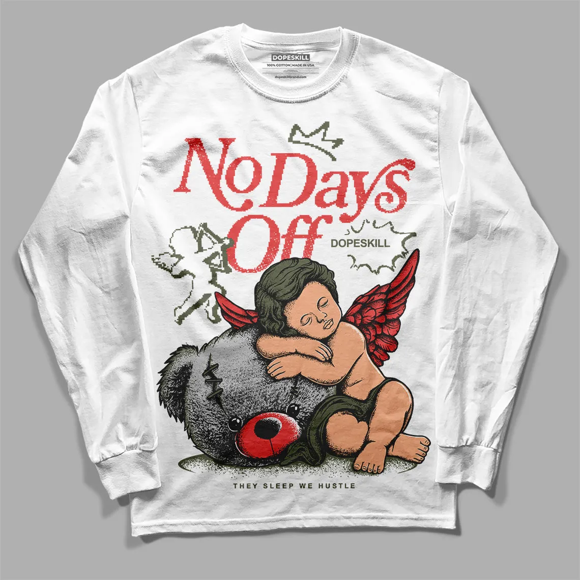 Dunk Mystic Red Cargo Khaki DopeSkill Long Sleeve T-Shirt New No Days Off Graphic sold by DopeSkill