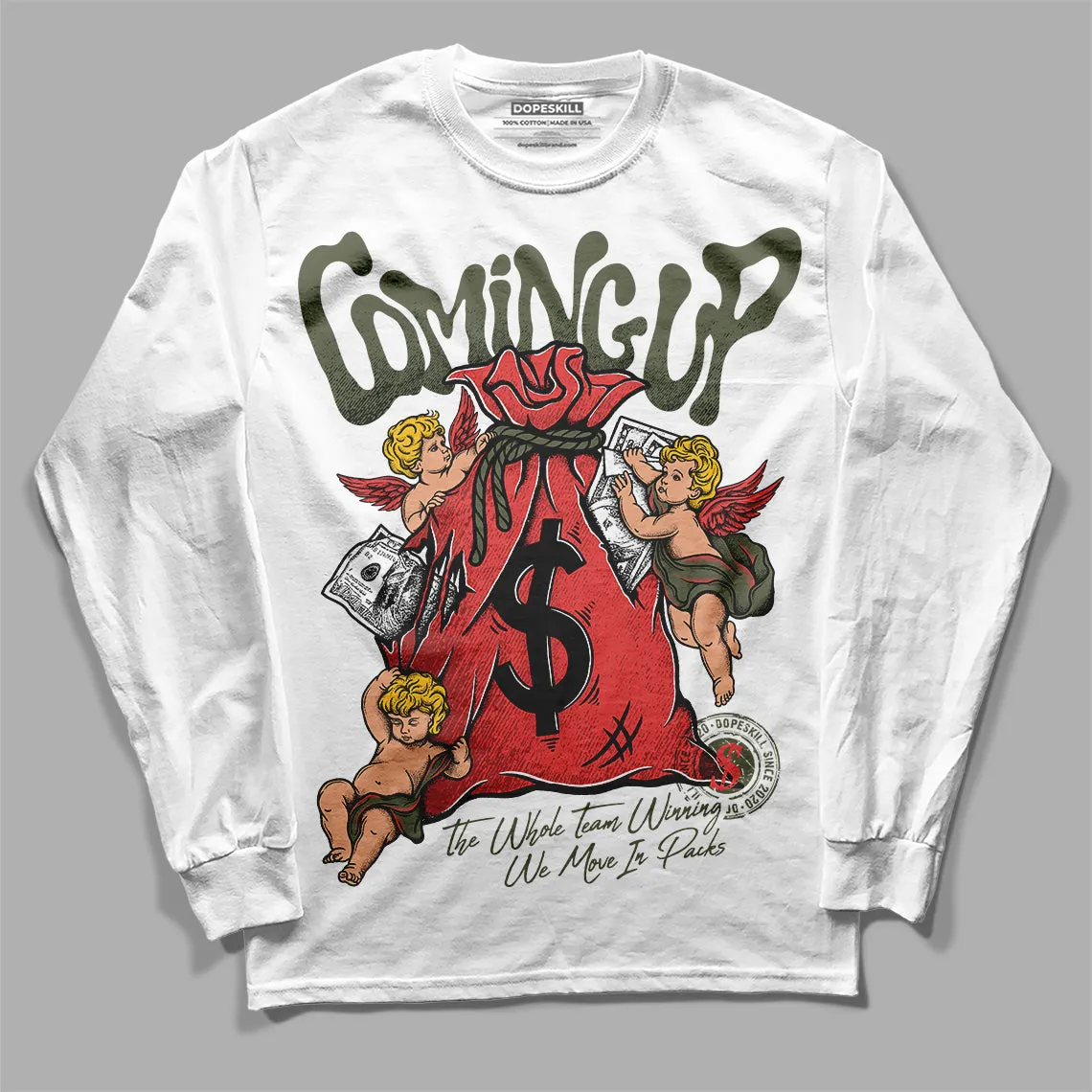 Dunk Mystic Red Cargo Khaki DopeSkill Long Sleeve T-Shirt Money Bag Coming Up Graphic sold by DopeSkill