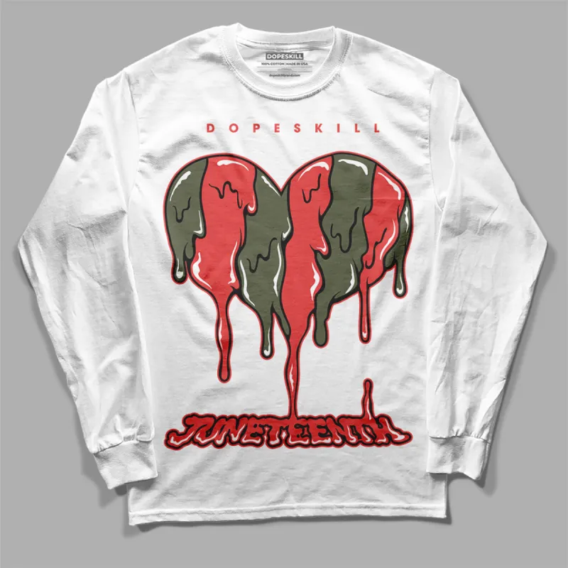 Dunk Mystic Red Cargo Khaki DopeSkill Long Sleeve T-Shirt Juneteenth Heart Graphic sold by DopeSkill