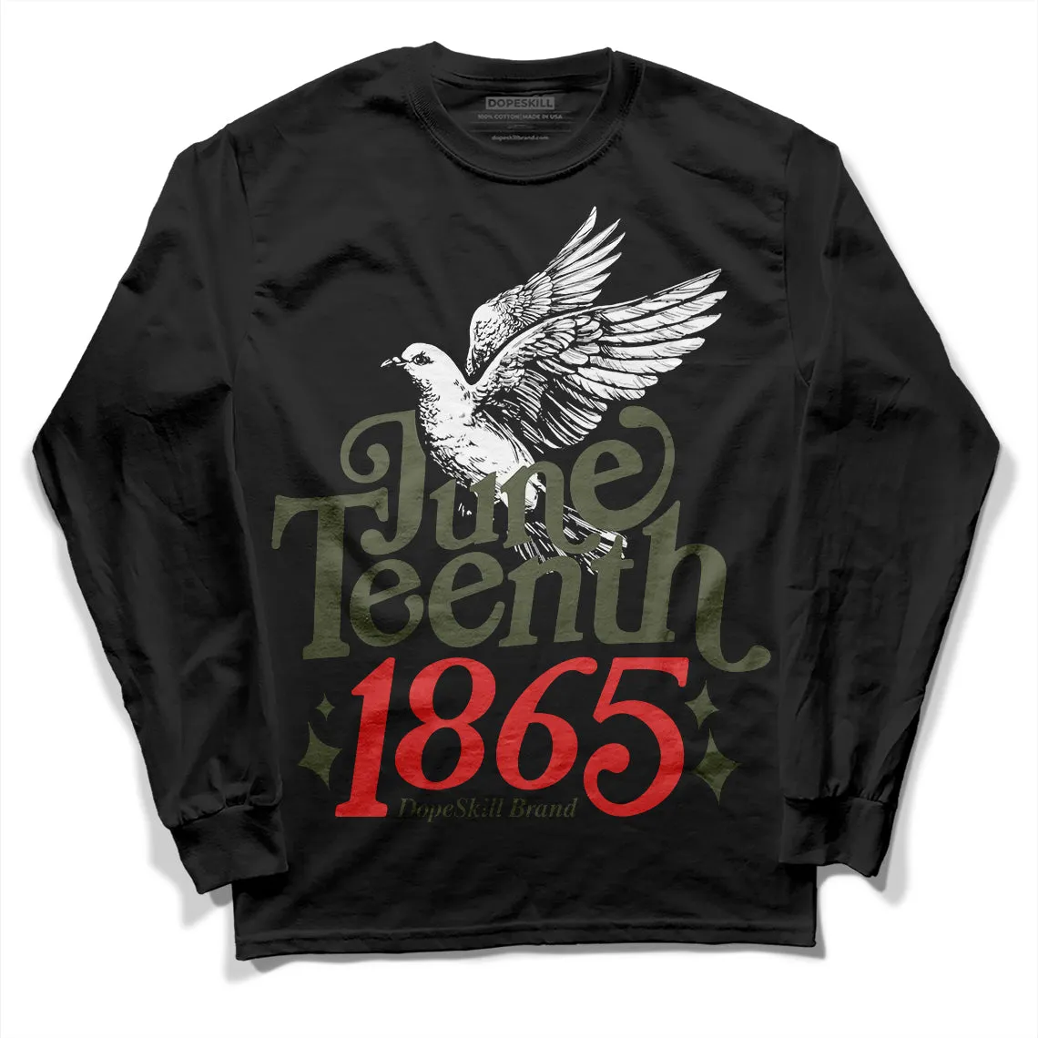 Dunk Mystic Red Cargo Khaki DopeSkill Long Sleeve T-Shirt Juneteenth 1865 Graphic sold by DopeSkill product image thumbnail 2