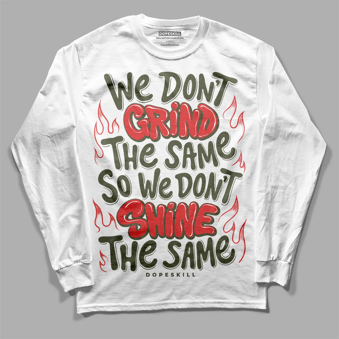 Dunk Mystic Red Cargo Khaki DopeSkill Long Sleeve T-Shirt Grind Shine Graphic sold by DopeSkill