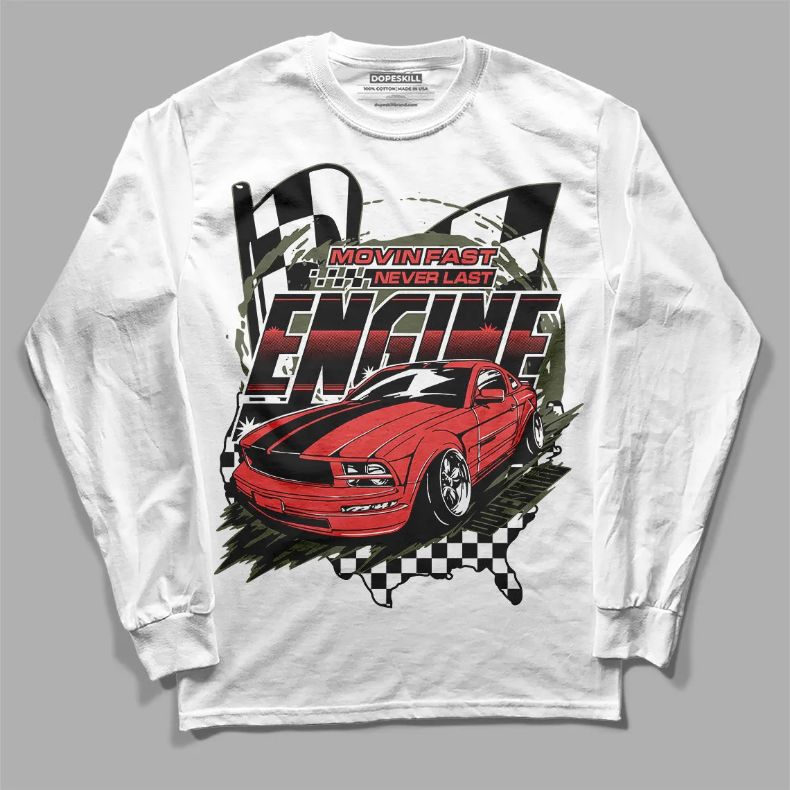 Dunk Mystic Red Cargo Khaki DopeSkill Long Sleeve T-Shirt ENGINE Tshirt Graphic sold by DopeSkill
