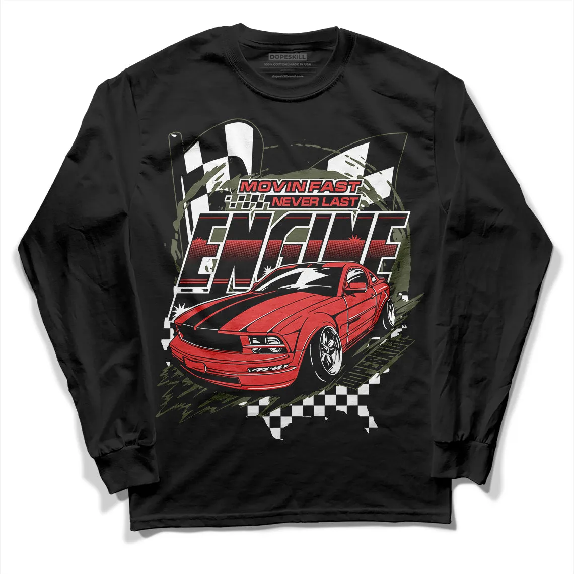 Dunk Mystic Red Cargo Khaki DopeSkill Long Sleeve T-Shirt ENGINE Tshirt Graphic sold by DopeSkill product image thumbnail 2