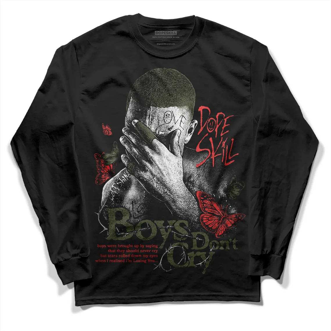 Dunk Mystic Red Cargo Khaki DopeSkill Long Sleeve T-Shirt Boys Don't Cry Graphic sold by DopeSkill product image thumbnail 2
