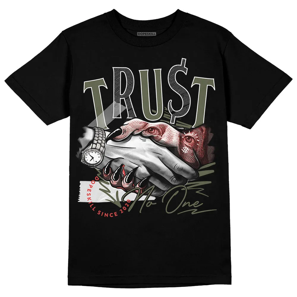 Dunk Mystic Red Cargo Khaki DopeSkill T-Shirt Trust No One Graphic sold by DopeSkill product image thumbnail 2