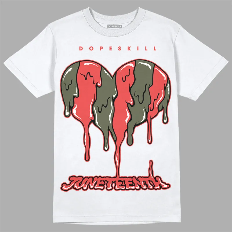 Dunk Mystic Red Cargo Khaki DopeSkill T-Shirt Juneteenth Heart Graphic sold by DopeSkill