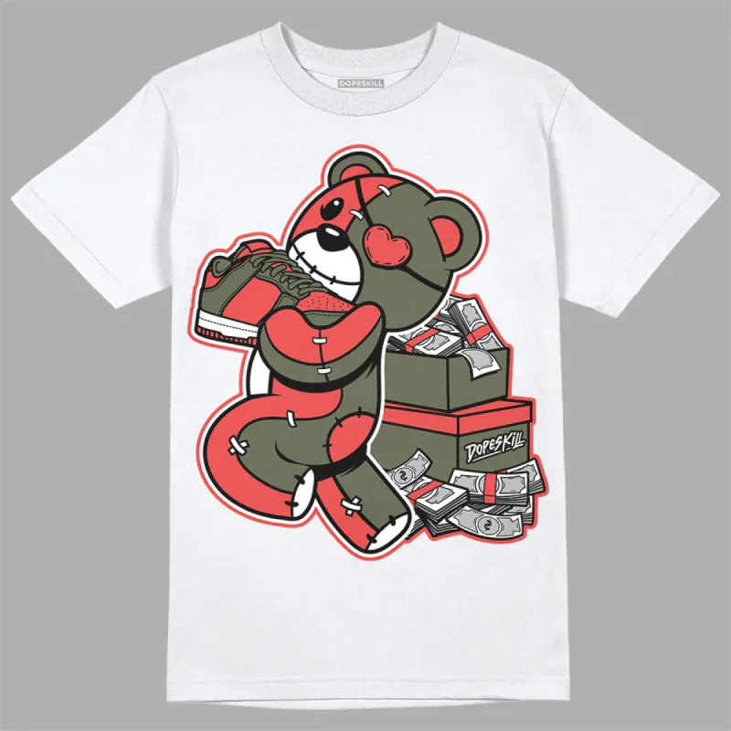 Dunk Mystic Red Cargo Khaki DopeSkill T-Shirt Bear Steals Sneaker Graphic sold by DopeSkill