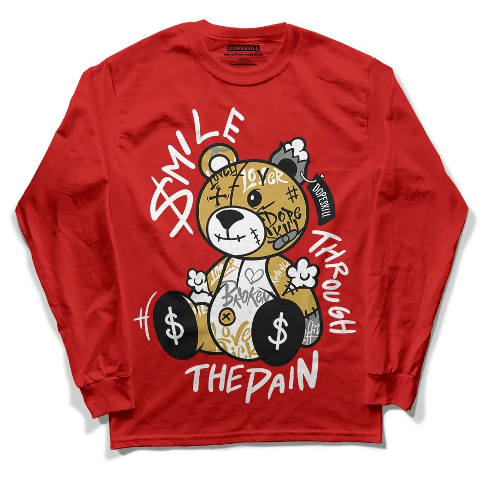 Red Collection DopeSkill Red Long Sleeve T-Shirt Smile Through The Pain Graphic sold by DopeSkill
