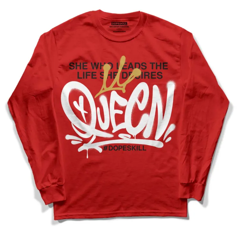 Red Collection DopeSkill Red Long Sleeve T-Shirt Queen Graphic sold by DopeSkill