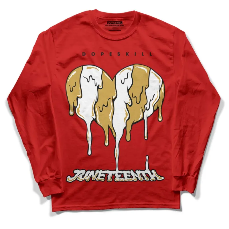 Red Collection DopeSkill Red Long Sleeve T-Shirt Juneteenth Heart Graphic sold by DopeSkill