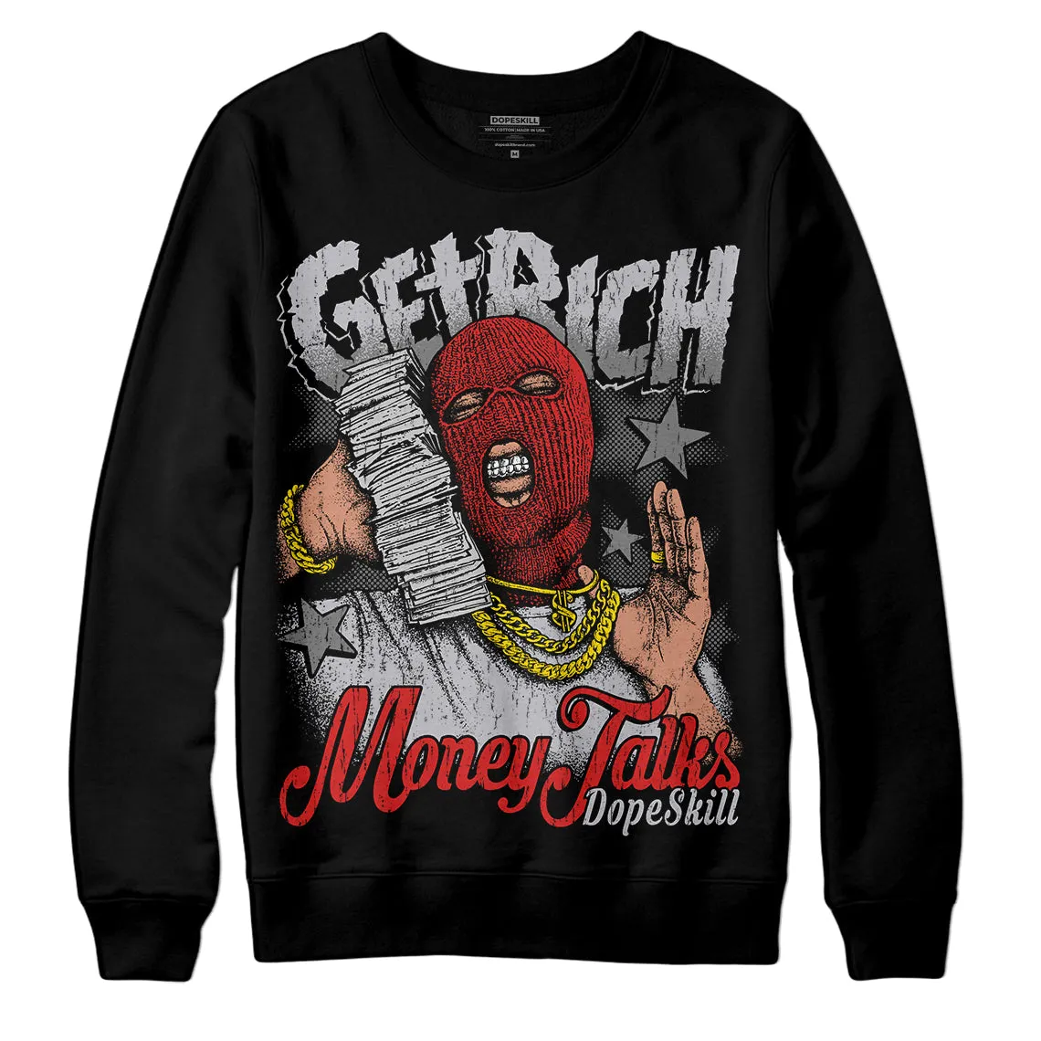 Wolf Grey 13s DopeSkill Sweatshirt Get Rich Graphic sold by DopeSkill product image thumbnail 2