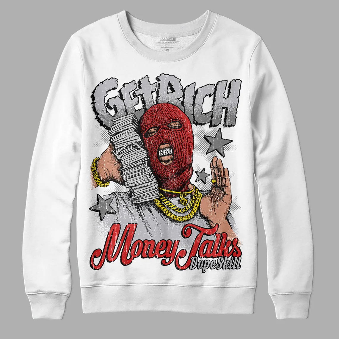 Wolf Grey 13s DopeSkill Sweatshirt Get Rich Graphic sold by DopeSkill