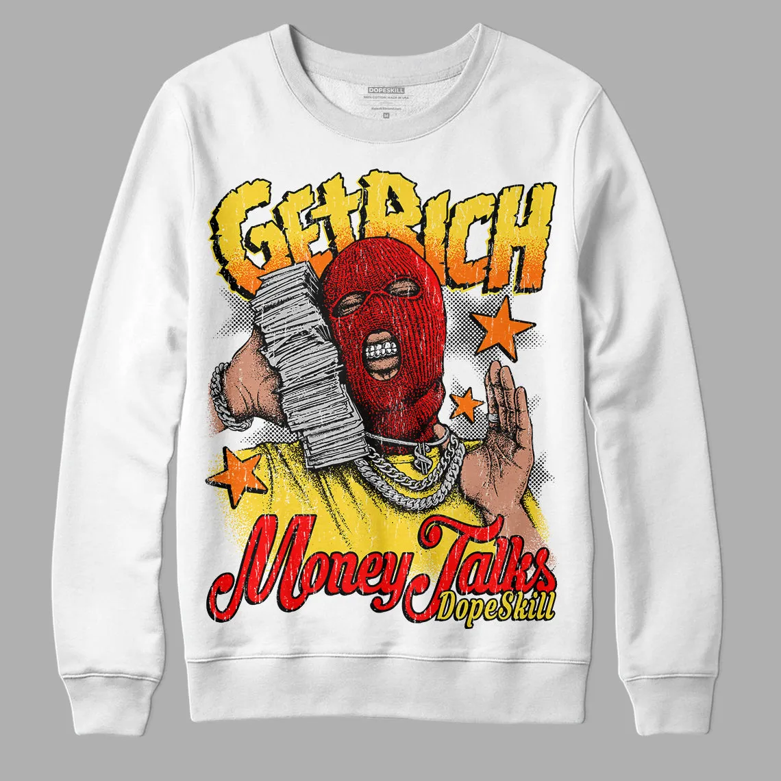 Black Tour Yellow AJ 4 Thunder DopeSkill Sweatshirt Get Rich Graphic sold by DopeSkill product image thumbnail 2