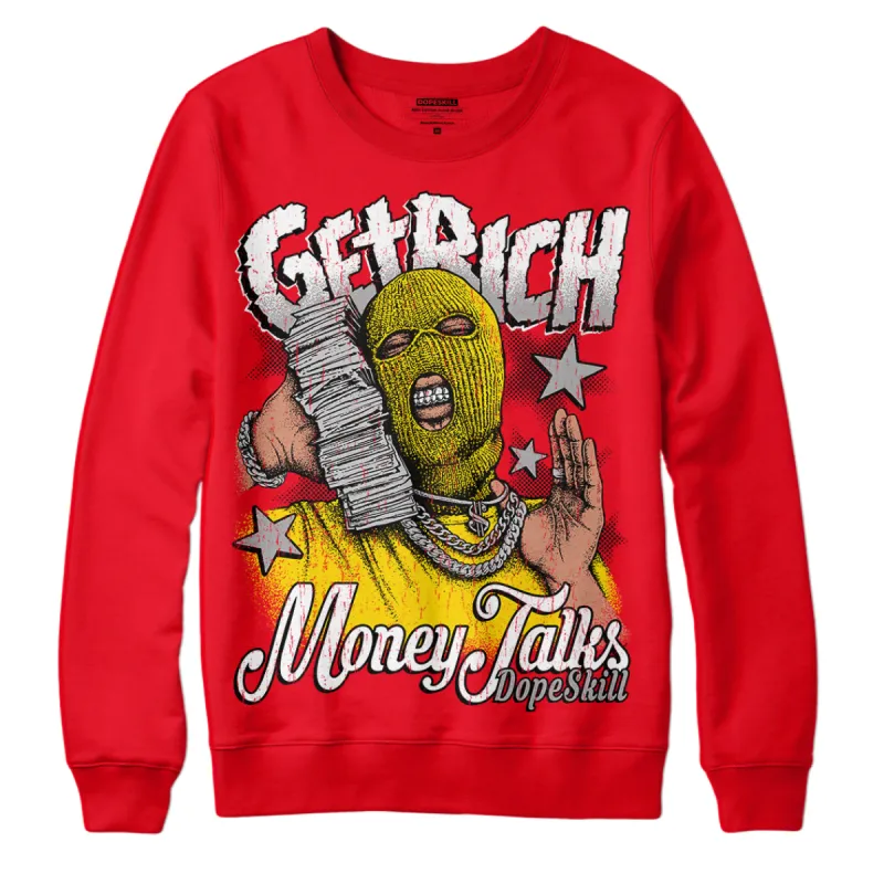 Red Thunder 4s DopeSkill Red Sweatshirt Get Rich Graphic sold by DopeSkill