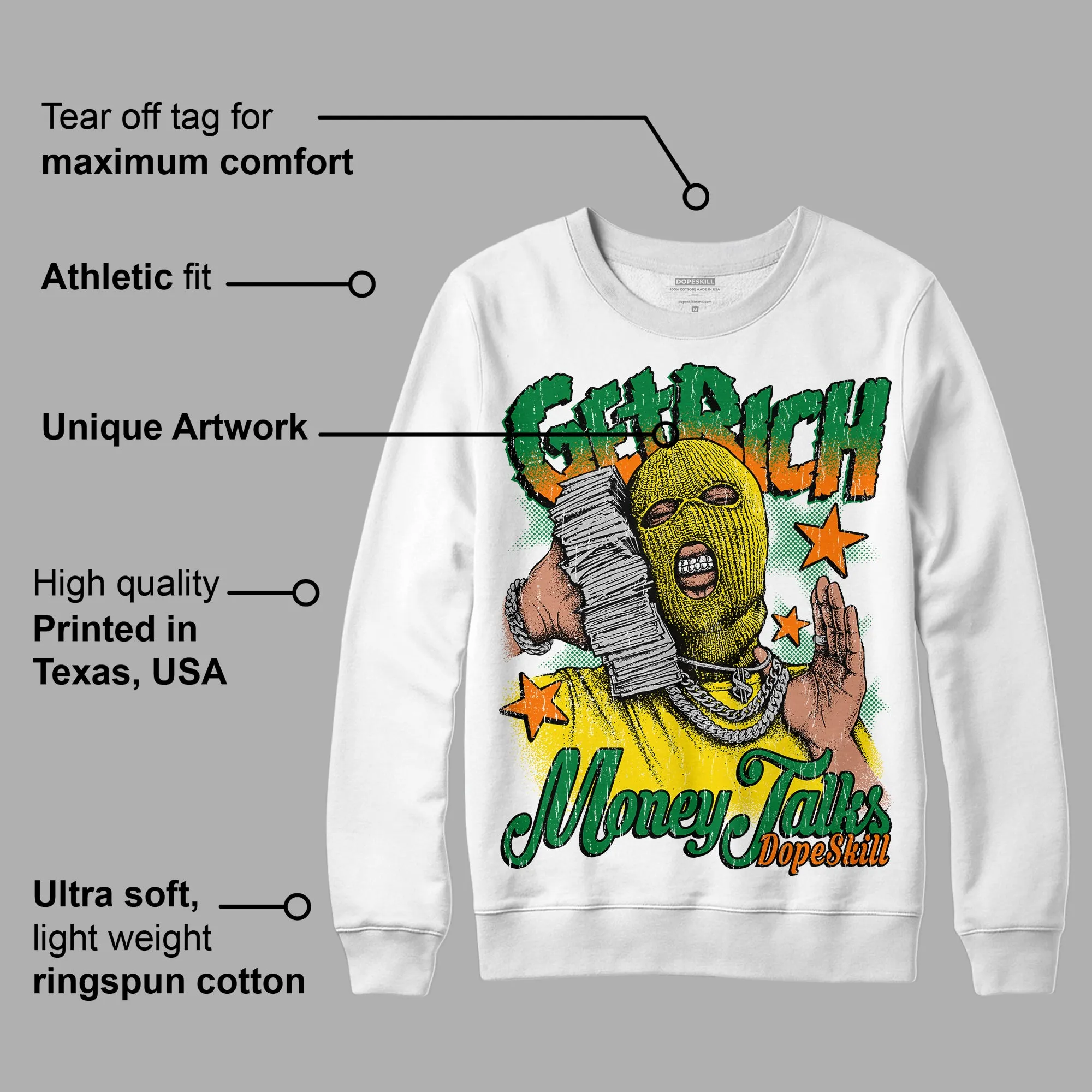 Dunk Low Reverse Brazil DopeSkill Sweatshirt Get Rich Graphic sold by DopeSkill product image thumbnail 3