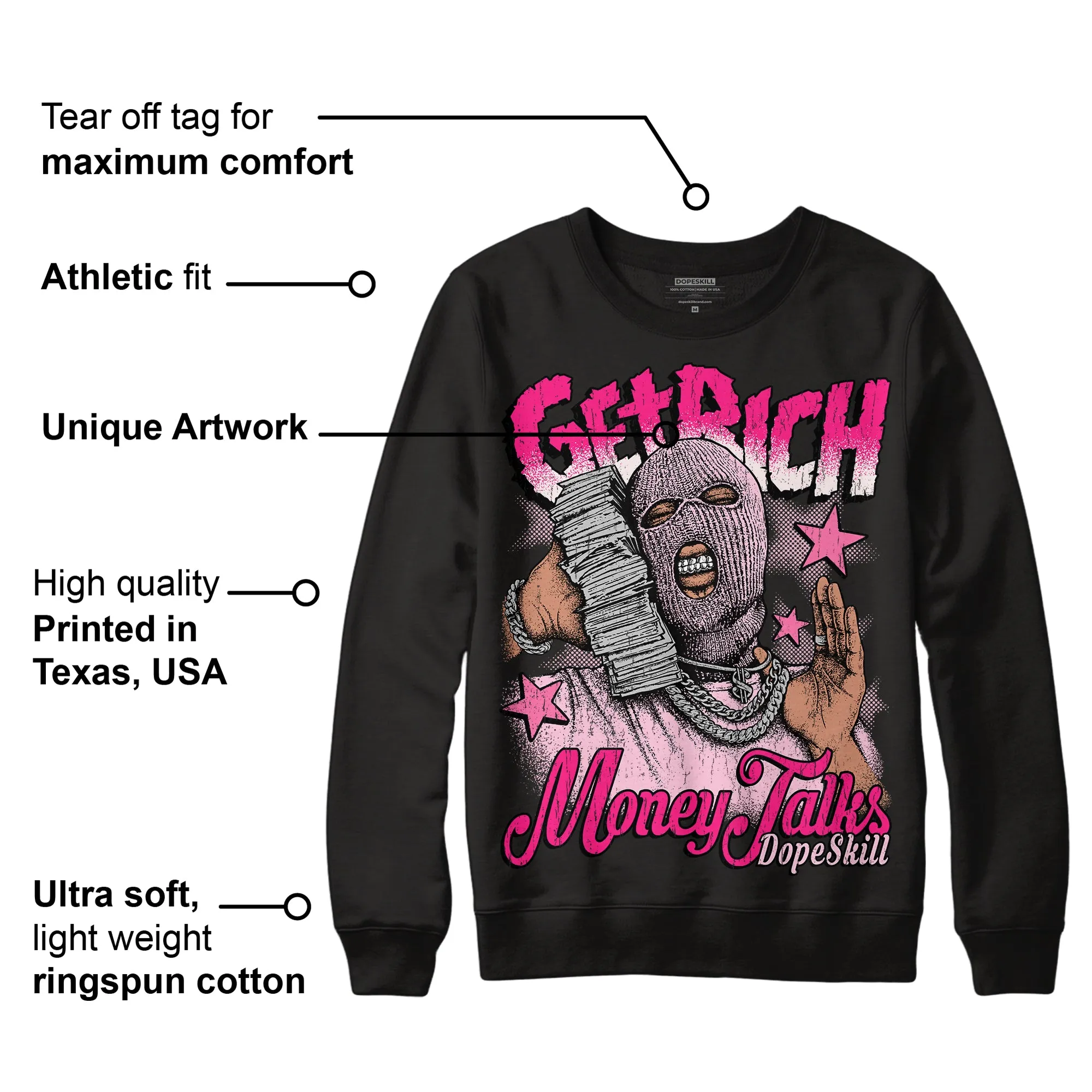 Dunk Low Pink Foam DopeSkill Sweatshirt Get Rich Graphic sold by DopeSkill product image thumbnail 3